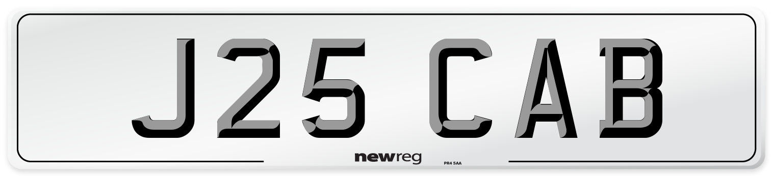 J25 CAB Number Plate from New Reg